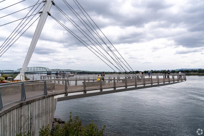 The newly constructed waterfront in Vancouver offers beautiful views of the Colombia River.