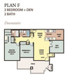 Two Bedroom / Two Baths with Den Downstairs F