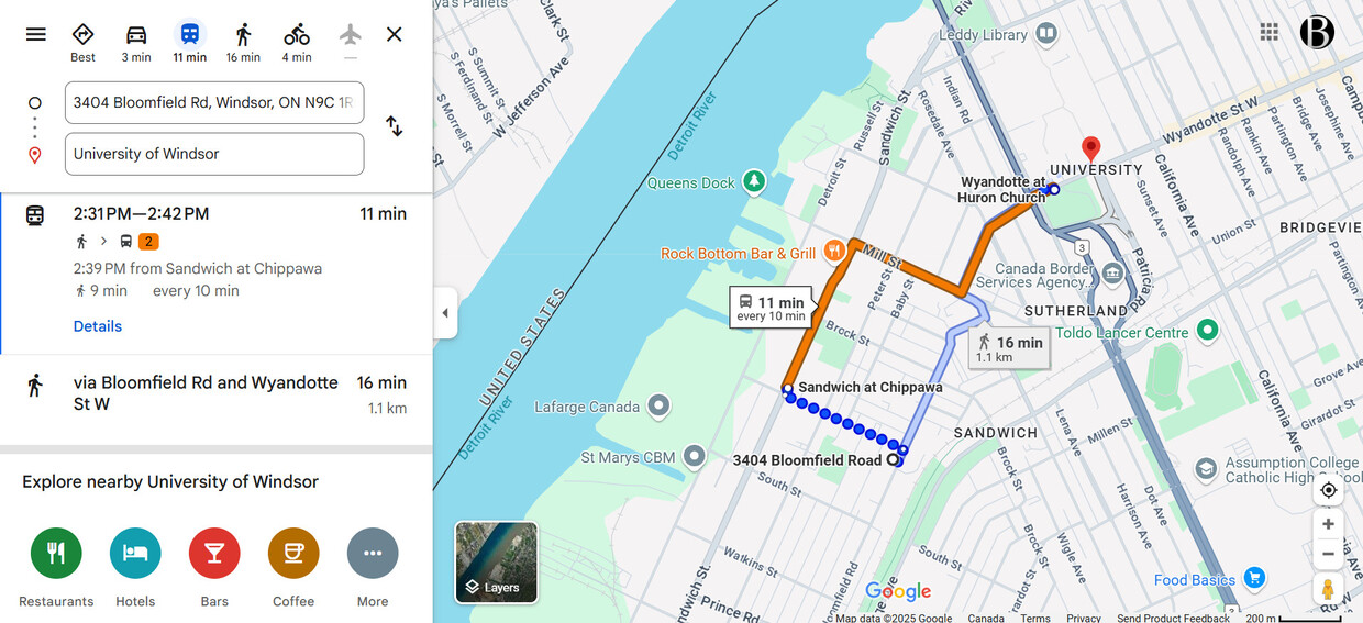 À proximité de l&#39;Université de Windsor - 3404 Bloomfield Rd