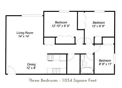 3HAB/1BA - Homestead Apartments