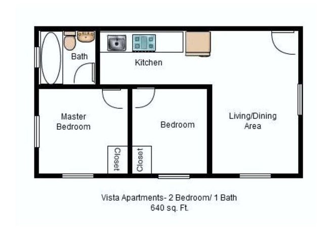 2 br floor - Vista Apartment Homes & Duplexes