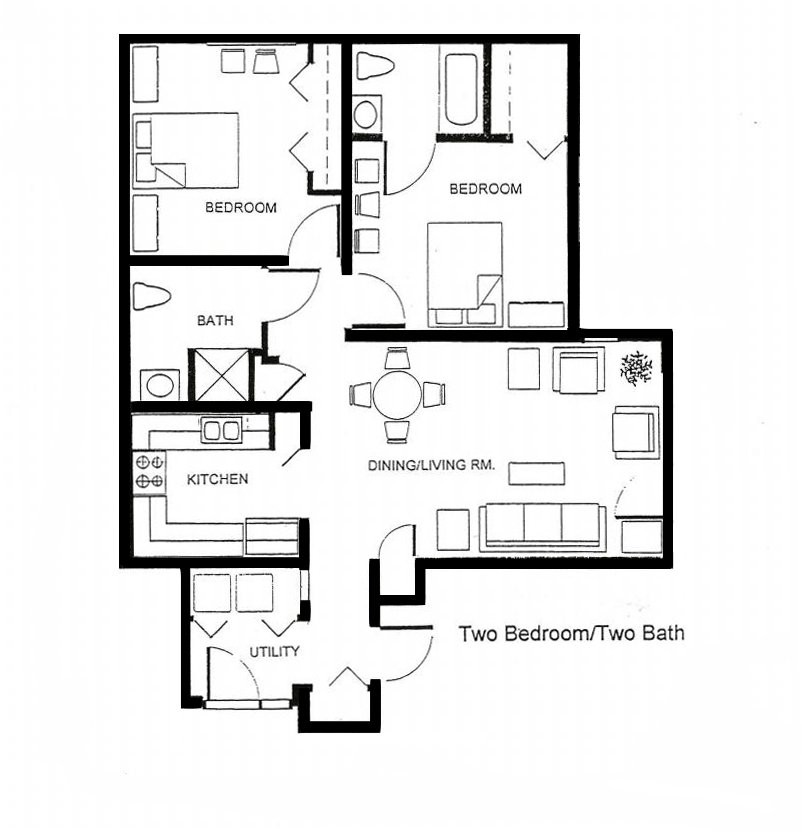 Plano de planta - Avon Park Apartments & Townhomes