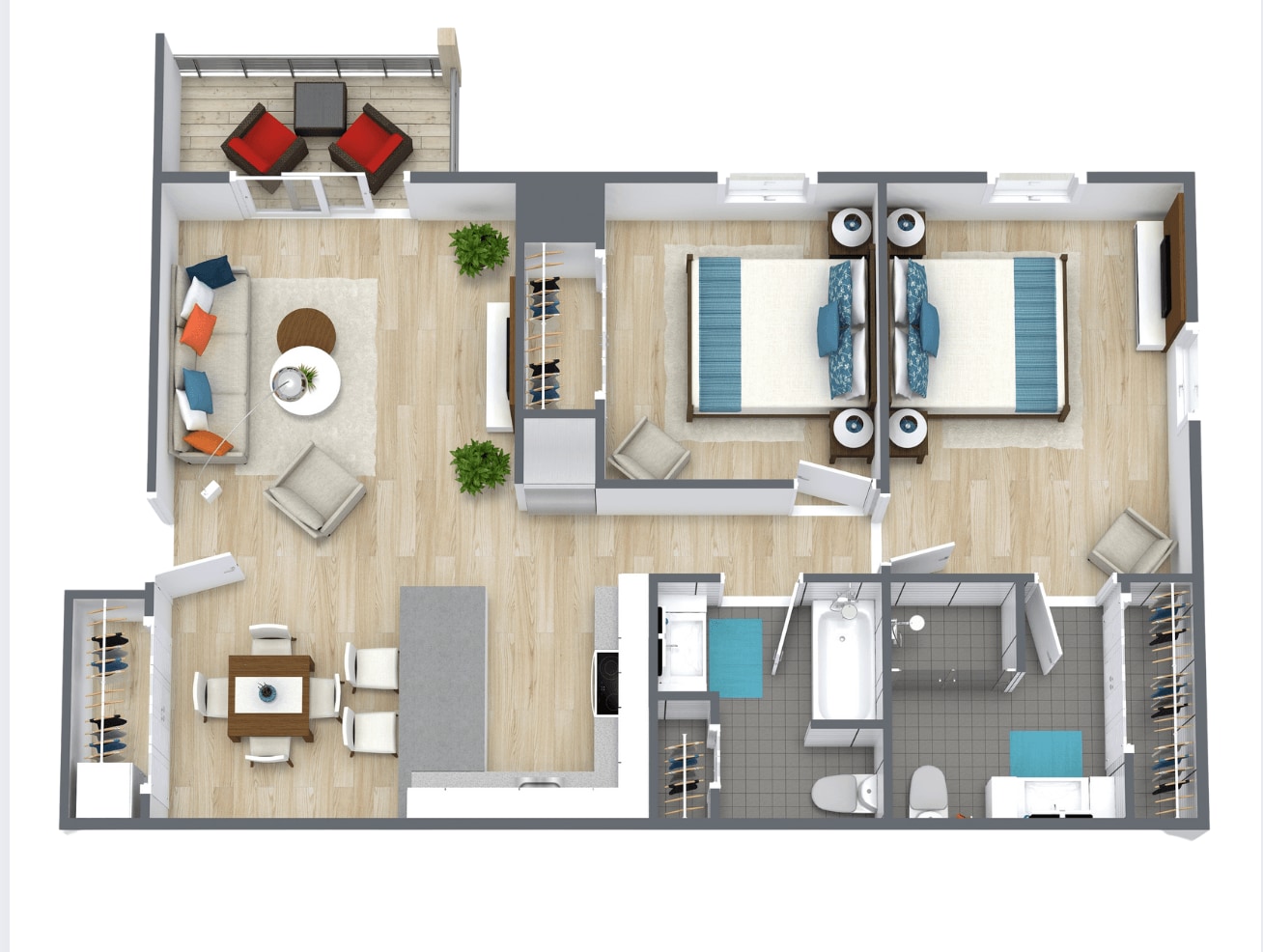 Steedman Apartments – Two Bedroom Two Bath