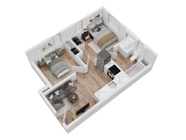 2 BR, 1 BA - Floorplan - Haven on Orange