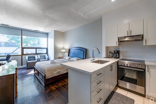 Studio - 411SF - Cuisine/Salon - 1101 Bay Street Apartments