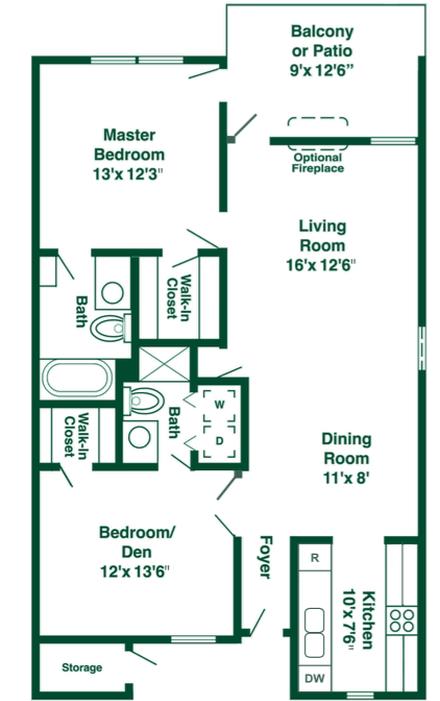 Two Bedroom/Two Bath Apartment Home - Park Place