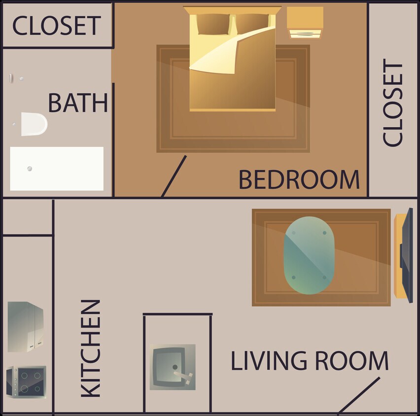 Plano de planta - Sacramento Apartments