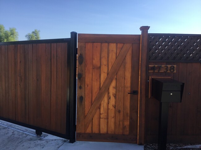 entry from street private pedestrian gate - 4738 San Sebastian Dr