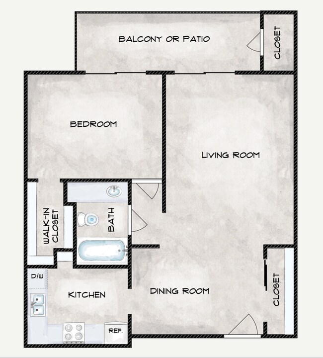 Plano de planta - The Uptowne Apartments