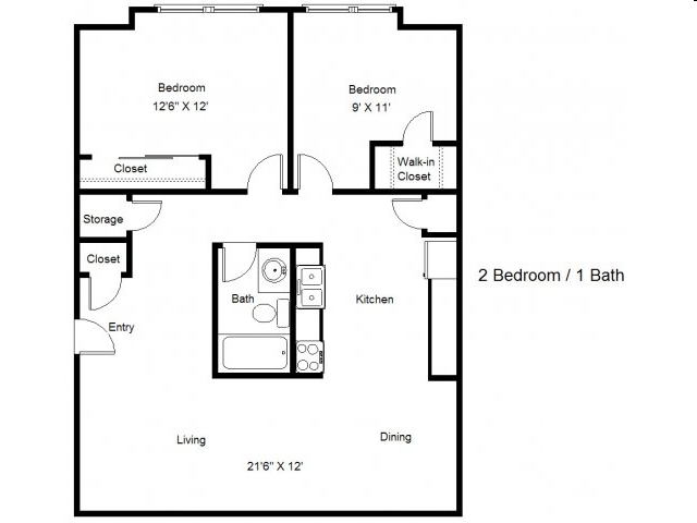 2HAB/1BA - River Run Apartments