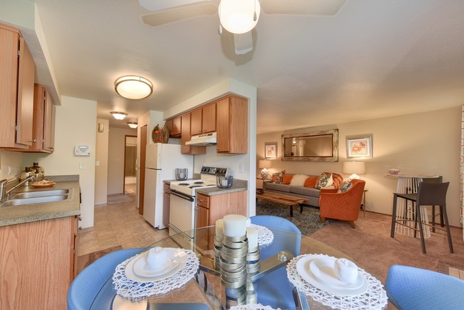 Kitchen with View of Living Room - Kently Pointe Apartments