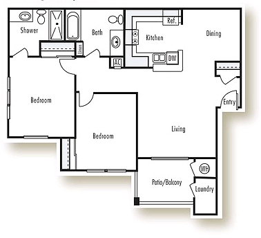 2HAB/1BA - Hurley Creek Senior Apartments