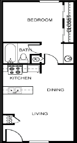 1BR/1BA - Hacienda Del Rio Apartments