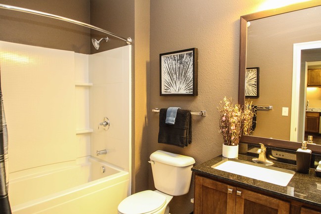 The Monroe guest bathroom - The Flats at Cedar Grove