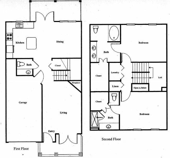 Open floorplan - 704 Woodland Creek Way