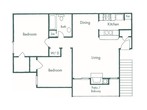 Two Bedroom, 1 Bathroom, 850 SQFT