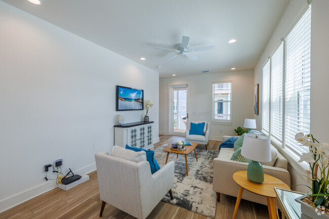 Plan A - 2BR, 2.5BA - 1,228SF - Living Room - Barefoot Cottages II