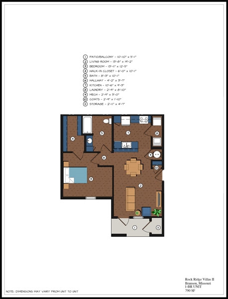 Plano de planta - Rock Ridge Villas I & II