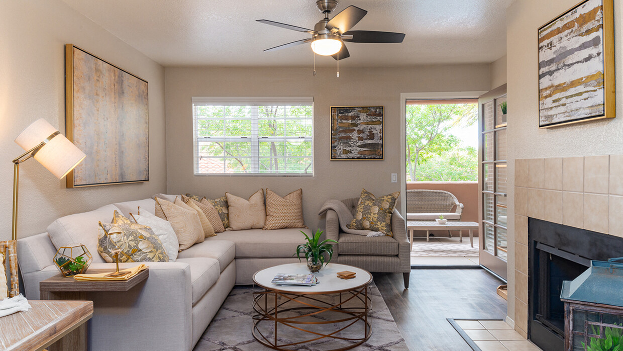 Living room with new ceiling fans - La Reserve Villas