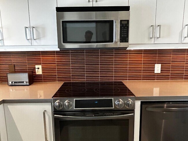 Kitchen with new appliances and quartz counters - 1100 N Shore Dr NE