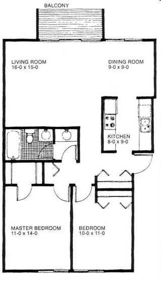 2BR/1BA - The Oaks Apartments