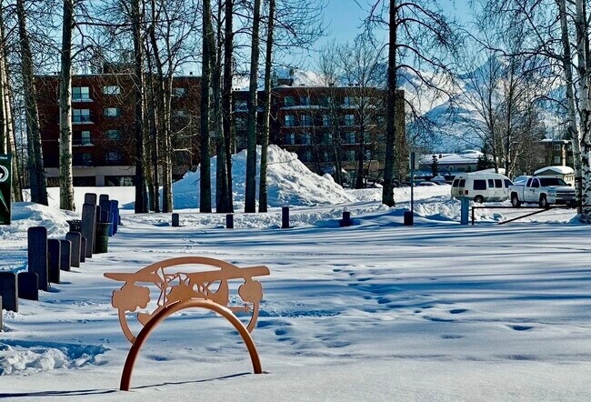 A view of the building from Spenard Lake - 3105 Lakeshore Dr