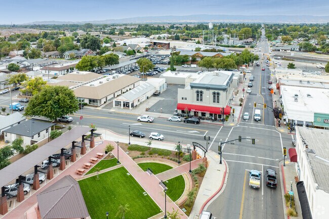 An aerial view of Downtown Dixon shows a welcoming community.