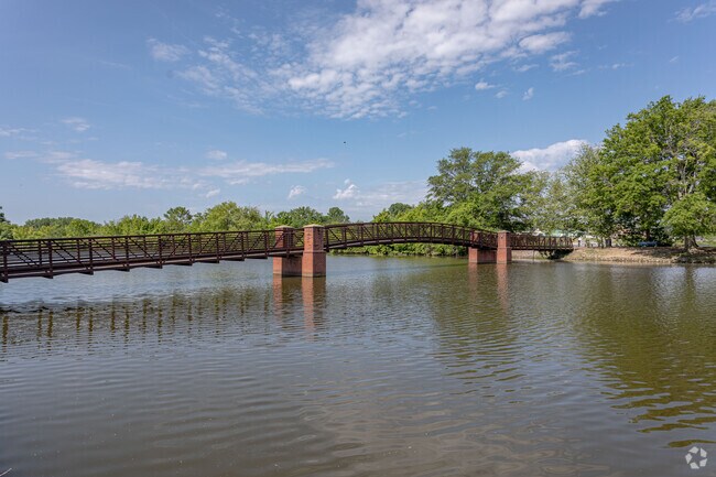 Memorial Park has a water walkway in Hendersonville..