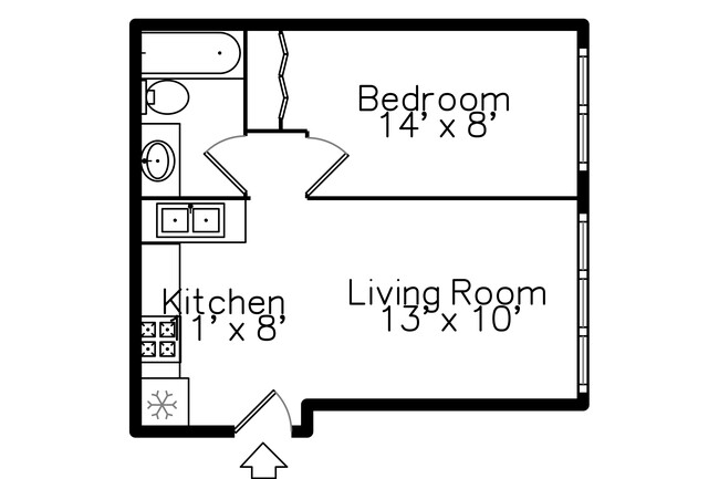 1 Bedroom - A - 420 Hill St