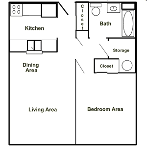 1HAB/1BA - Greenwood Apartments