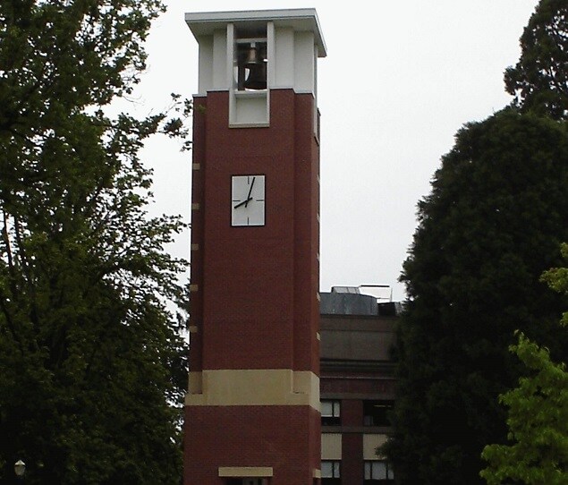 The OSU Bell Tower is 68 feet tall and contains five bronze bells