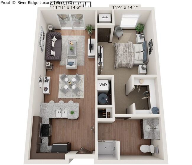 Apartamento grande de una habitación - River Ridge Luxury Apartments