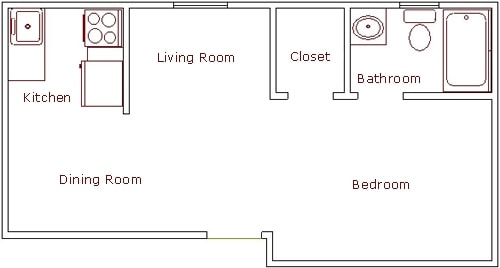 1BR/1BA - Guadalpe Plaza