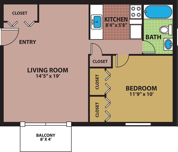 1BR/1BA - Lakeland Terrace