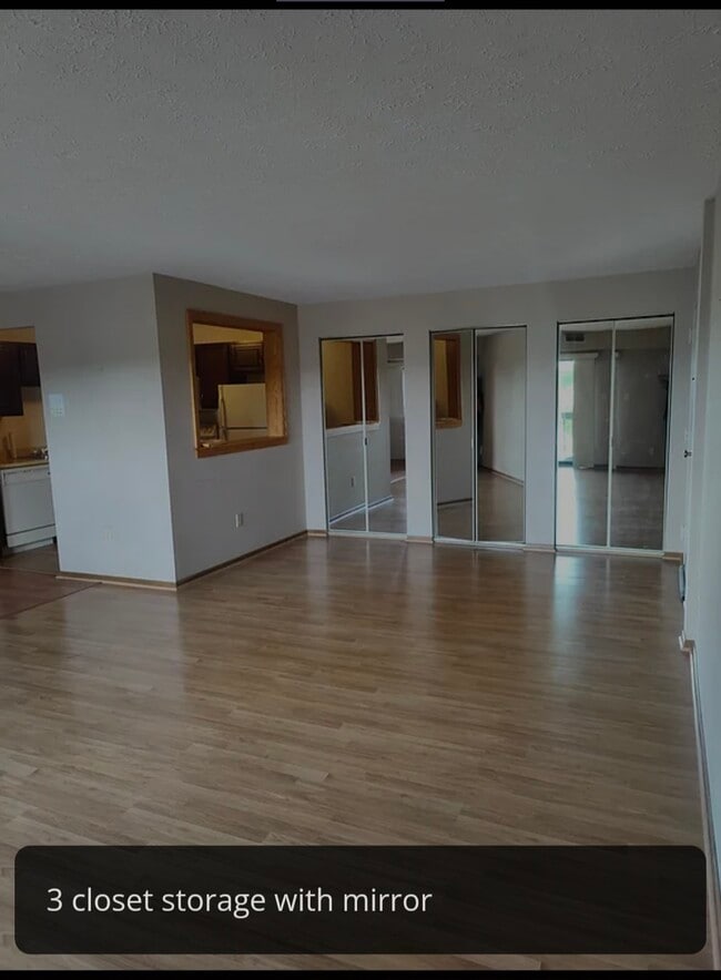 Living room with storage closet with mirror - 1201 Dutilh Rd