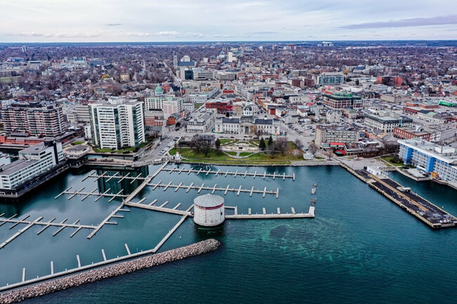 Kingston, ON is filled with historic buildings along the waterfront.