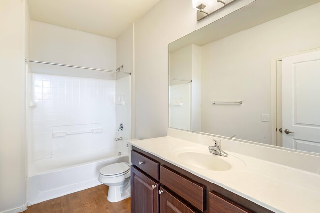 Freshly renovated bathroom with plenty of counter space - Sonata Apartment Homes