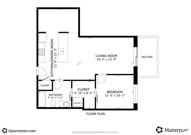 1BR, 1BA - 866SF - Urban West