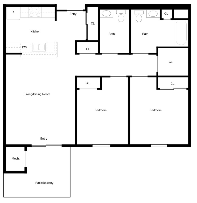 Plano de planta - MeadowView at Clifton Park Apartments