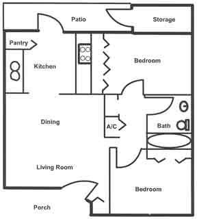 2BR/1BA - Rosewood Manor Apartments