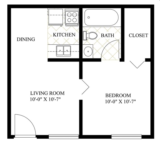 1BR/1BA (Building B) - Gator Park Apartments