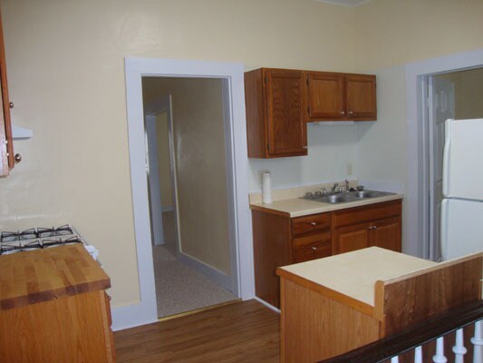 Kitchen from top of stairwell. - 130 N Shenango St