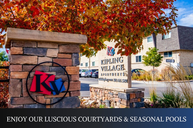 Enjoy our two luscious courtyards and seasonal pools. - Kipling Village Apartments