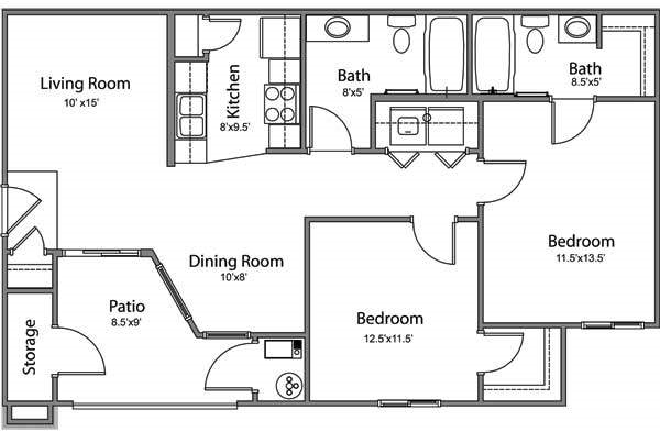 2BR/2BA - Frontgate Apartments