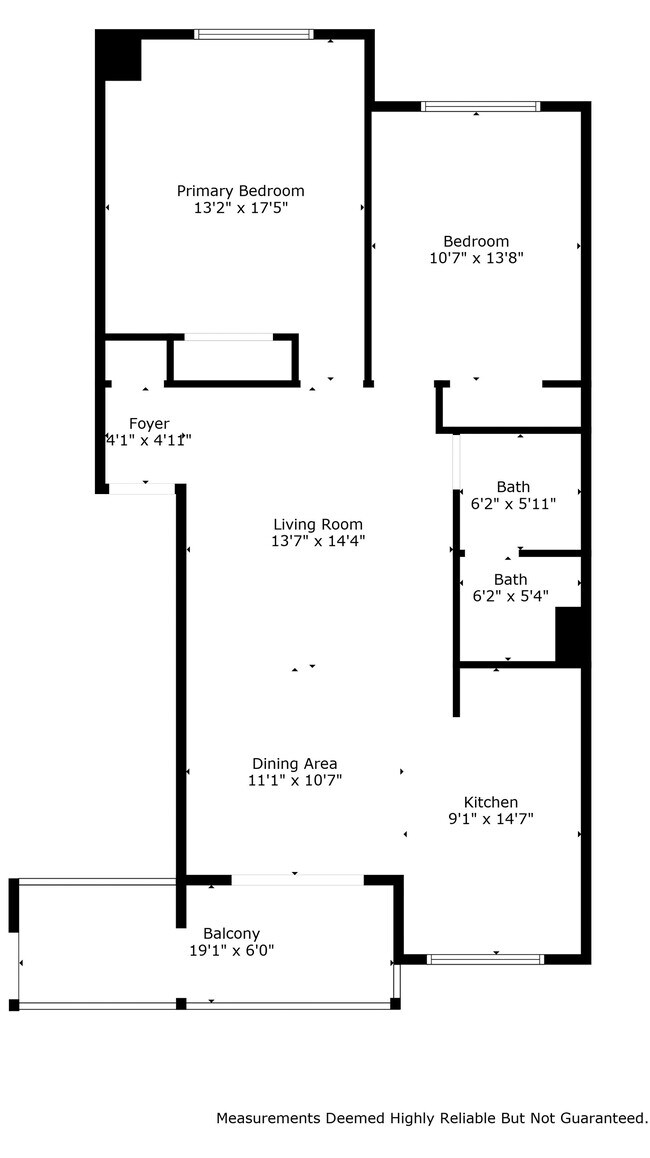 Plano de planta de 2 habitaciones - Homestead Village Apartments