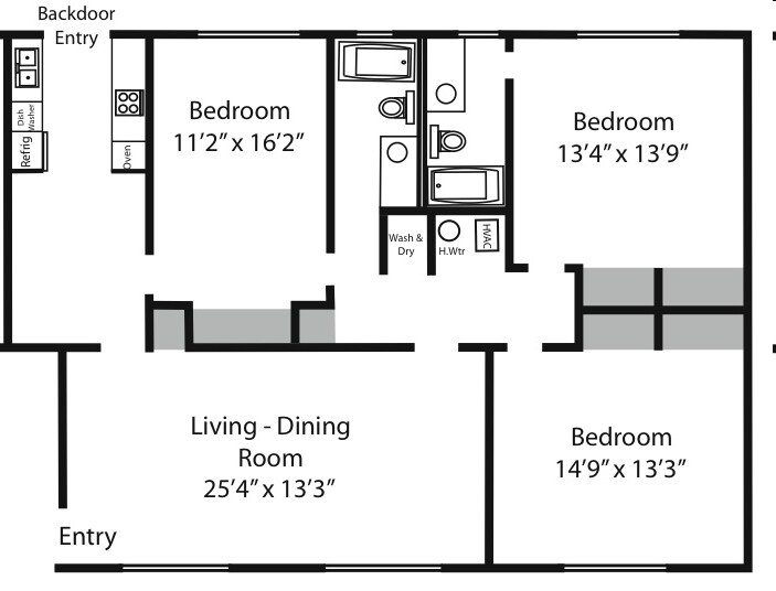 3HAB/2BA - Windsor Hall
