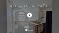 This efficient 440 square foot apartment in Indianapolis maximizes its compact footprint with a thoughtful layout. The single-story unit boasts a spacious 120 square foot bedroom, complemented by a full bathroom. The living area features vaulted ceilings, creating an illusion of added space and airiness. Large sliding glass doors flood the room with natural light and provide access to an outdoor area.

The kitchen, while compact, is well-equipped with full-sized appliances including a refrigerator, stove, and built-in microwave. White cabinetry contrasts with dark countertops, and a breakfast bar separates the kitchen from the living space. Recessed lighting throughout adds a modern touch.

The bathroom offers a full-sized tub-shower combination, with ample counter space and storage. The bedroom includes a mirrored closet door, maximizing functionality in the limited space. Neutral-toned carpeting in the living areas and bedroom provides comfort underfoot, while the kitchen and bathroom feature easy-to-clean hard surface flooring.

Despite its small size, this apartment efficiently incorporates all essential living spaces, making it an ideal choice for those seeking a cozy, low-maintenance home in Indianapolis.