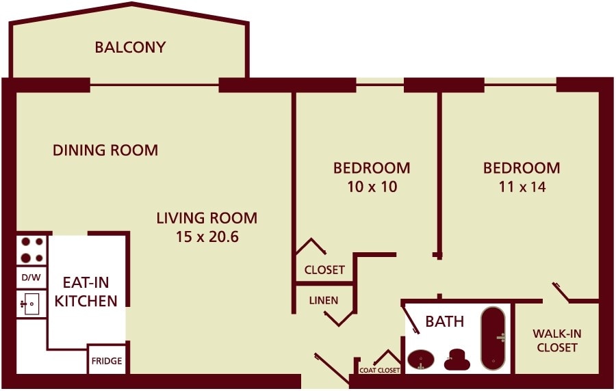 Normandy Towers Apartments – 2BR 1BA