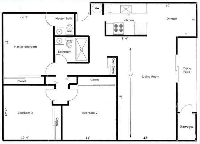 3BR/2BA - Holly Hill Apartments