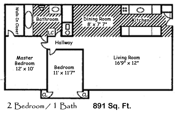 2HAB/1BA - The Addison Apartments